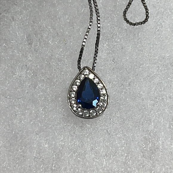 925 sapphire dainty necklace - Picture 3 of 5